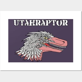 Utahraptor Head Print Posters and Art